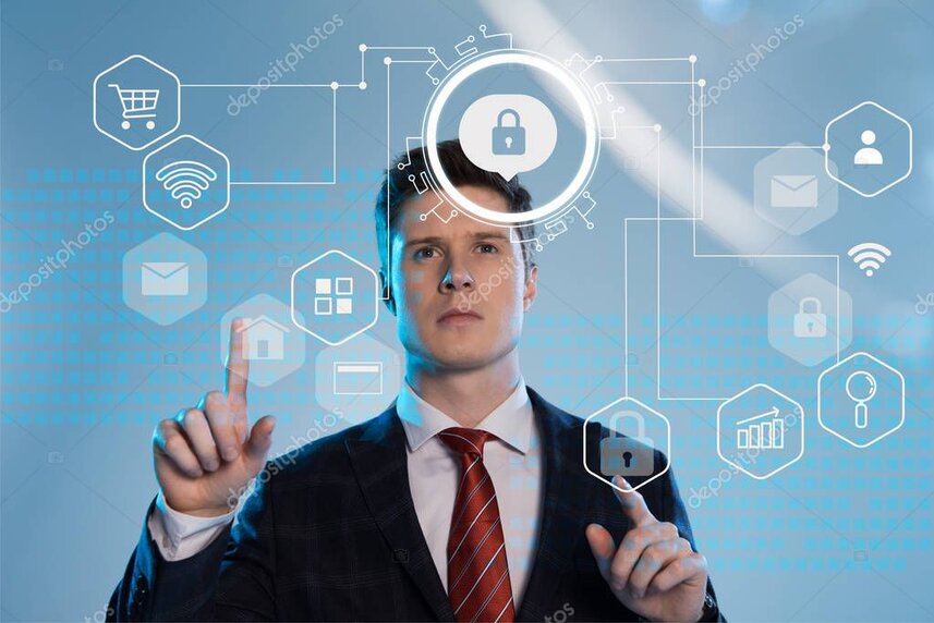 Digitales Schloss als Symbol für Cyber-Schutz